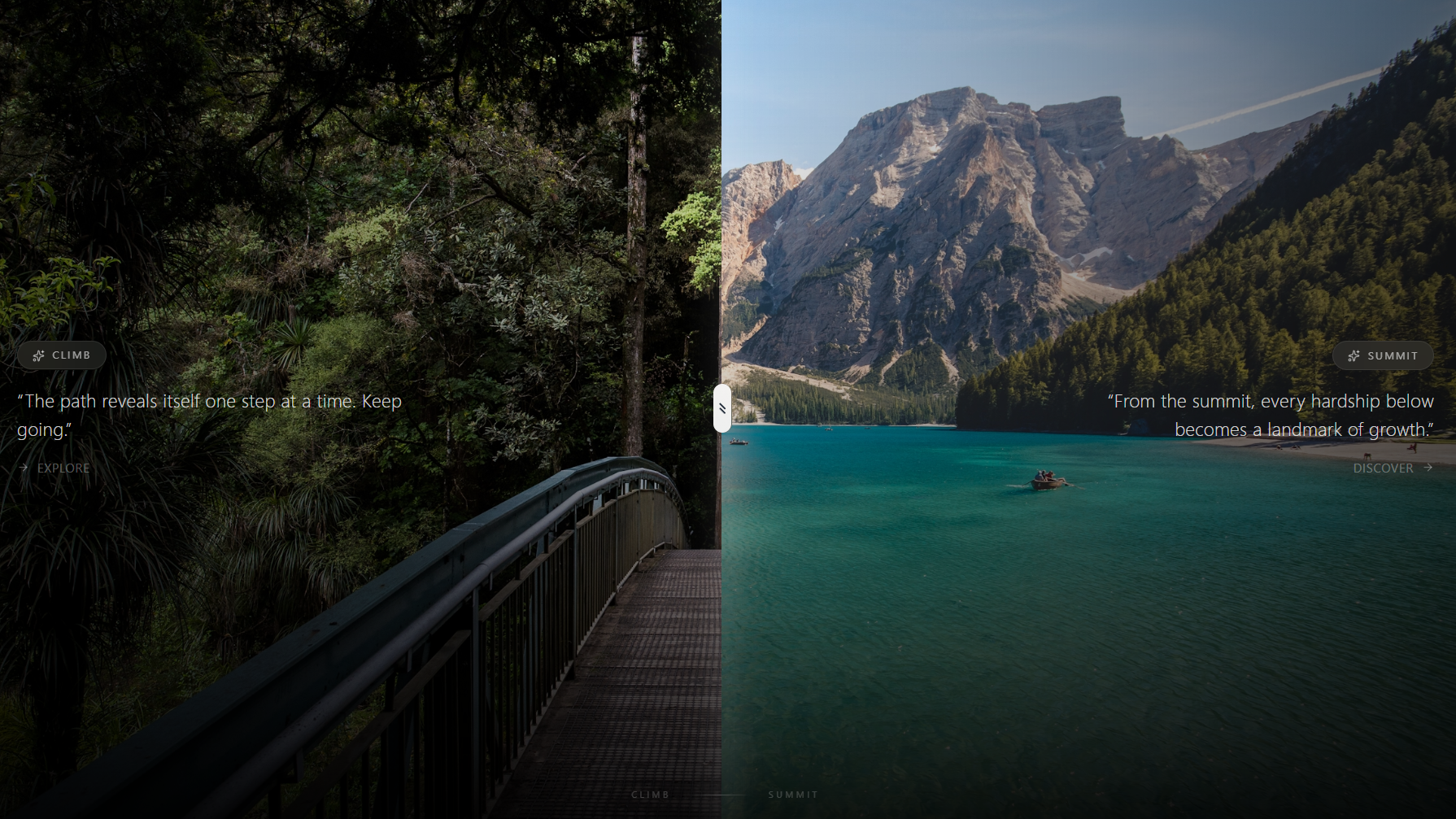 Free Showcase Image Comparison Slider React component built with Tailwind CSS